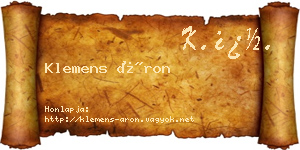 Klemens Áron névjegykártya